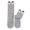 Raccoon Knee Socks In Grey
